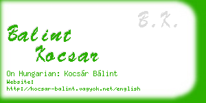 balint kocsar business card